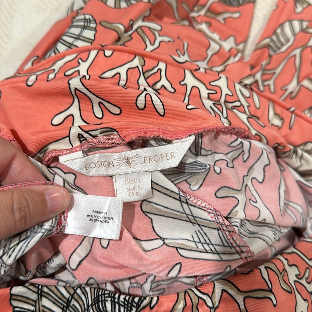 Boston Proper Orange and Pink Wide Leg Pants - Picture 4 of 9